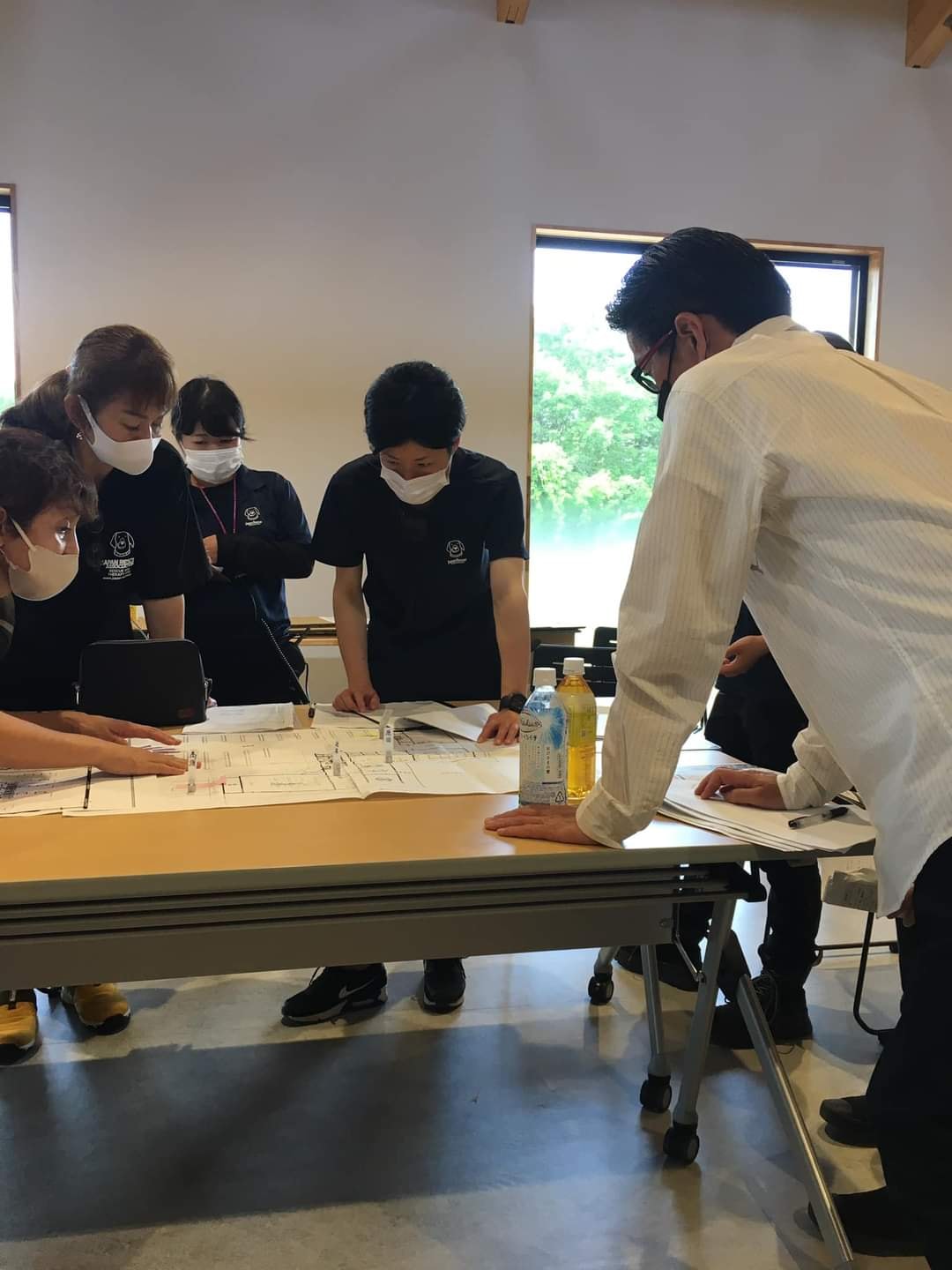 ペット同行避難訓練の様子